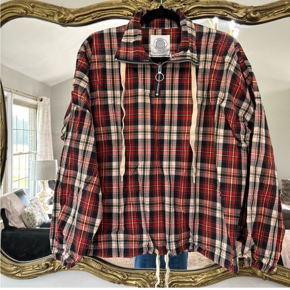 Urban Outfitters Plaid Cotton Pullover Jacket